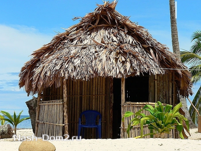 Хижины стволы пальм и свои прически жители деревни