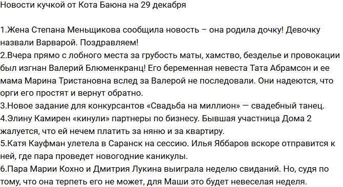 ������� ������� �� 29.12.2016 �� ���� �����