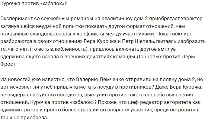 Мнение: Противостояние Курочки против «хабалок» Мнение: Противостояние Курочки против «хабалок»